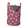 thumbnail image 1 of Retro Laundry Bag, Nostalgic Style Funky Print of Repeated Roller Skates Street Fun Activity, Basket with Handles Drawstring Closure for Laundromats, 13" x 19", Dried Rose Multicolor, by Ambesonne, 1 of 4