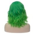 thumbnail image 4 of BERON Green Short Wigs Women Girls Curly Wavy Hair Wig 14" Body Bob Cosplay Party or Daily Use Wigs, 4 of 5
