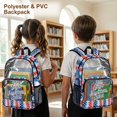 thumbnail image 3 of FKELYI July 4th USA Flag Print Clear Backpack for Girls & Boys 17 Inch Kids Backpacks Transprent School Book Bag with Multi-Pockets Casual Daypack for Elementary, 3 of 7