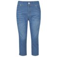 thumbnail image 4 of Women's Flattering High Waist Cropped Jeans, Stretch Slim Fit Denim Pants with Tummy Control & Casual Chic Style,Dark Blue 3XL, 4 of 5
