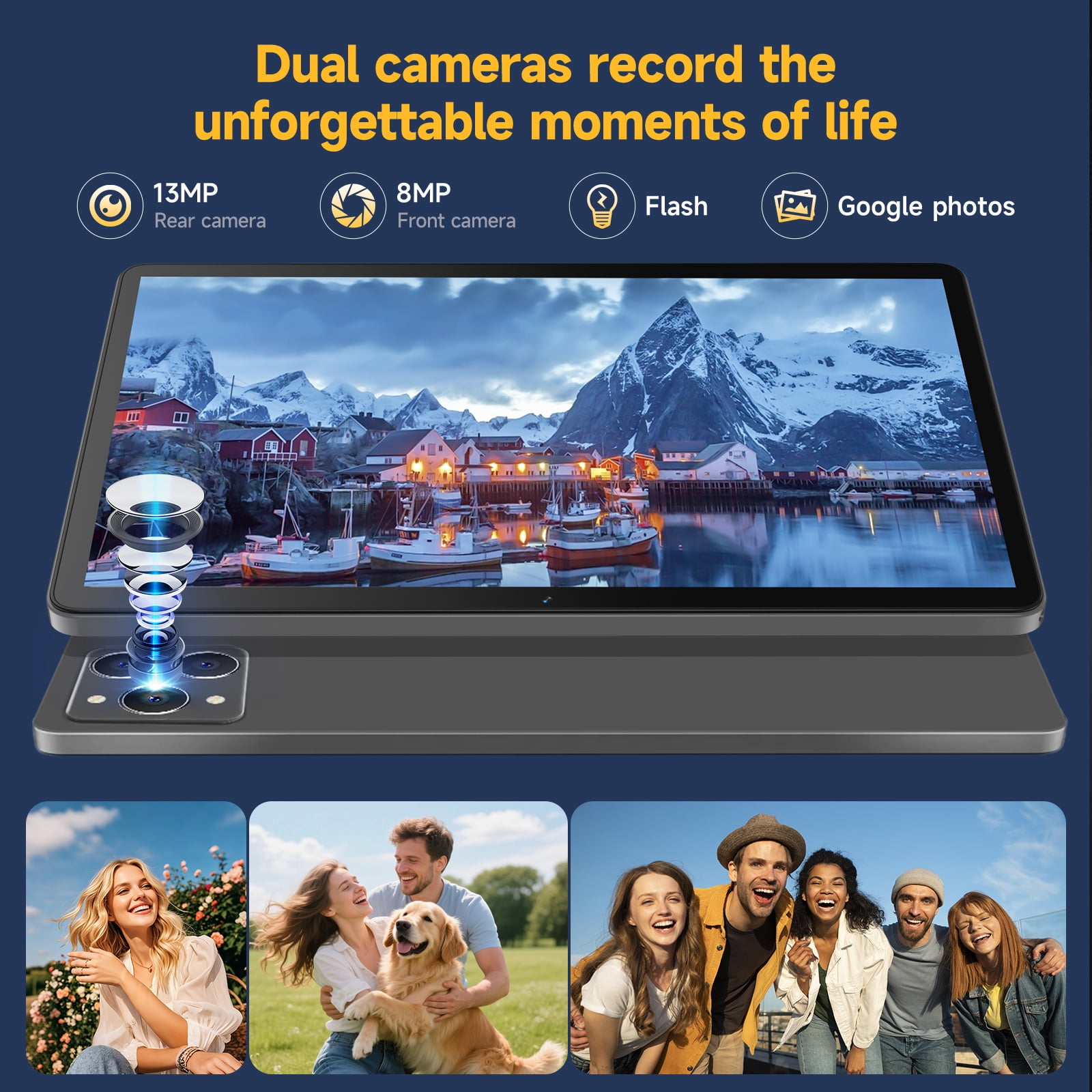 Android Tablet,2025 Tablets with 24GB RAM+256GB ROM/ 1TB Expand, Octa-Core 2.0GHz CPU, 5G WiFi, GPS