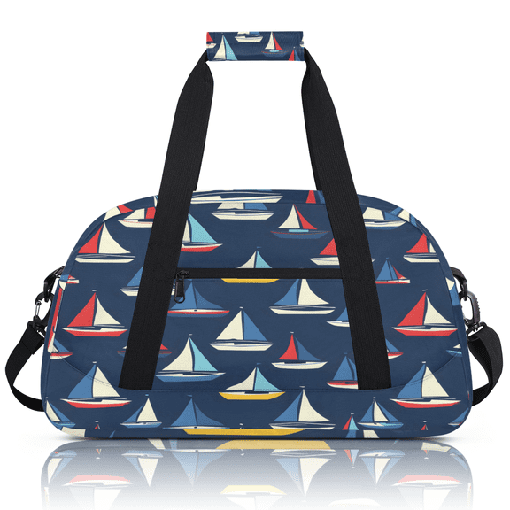 Herdesigns Ocean Sailboat Sports Duffle Bag for Women & Men, Gym Bag Dance Bag Overnight Bag Carry On Weekender Travel Bag