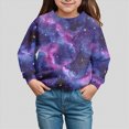 thumbnail image 2 of Staki Toddler Girls Sweatshirts Cotton Long Sleeve Crewneck Pullover Winter Casual Sweater Tops for Kids(Dark Purple,3-4 Years), 2 of 4