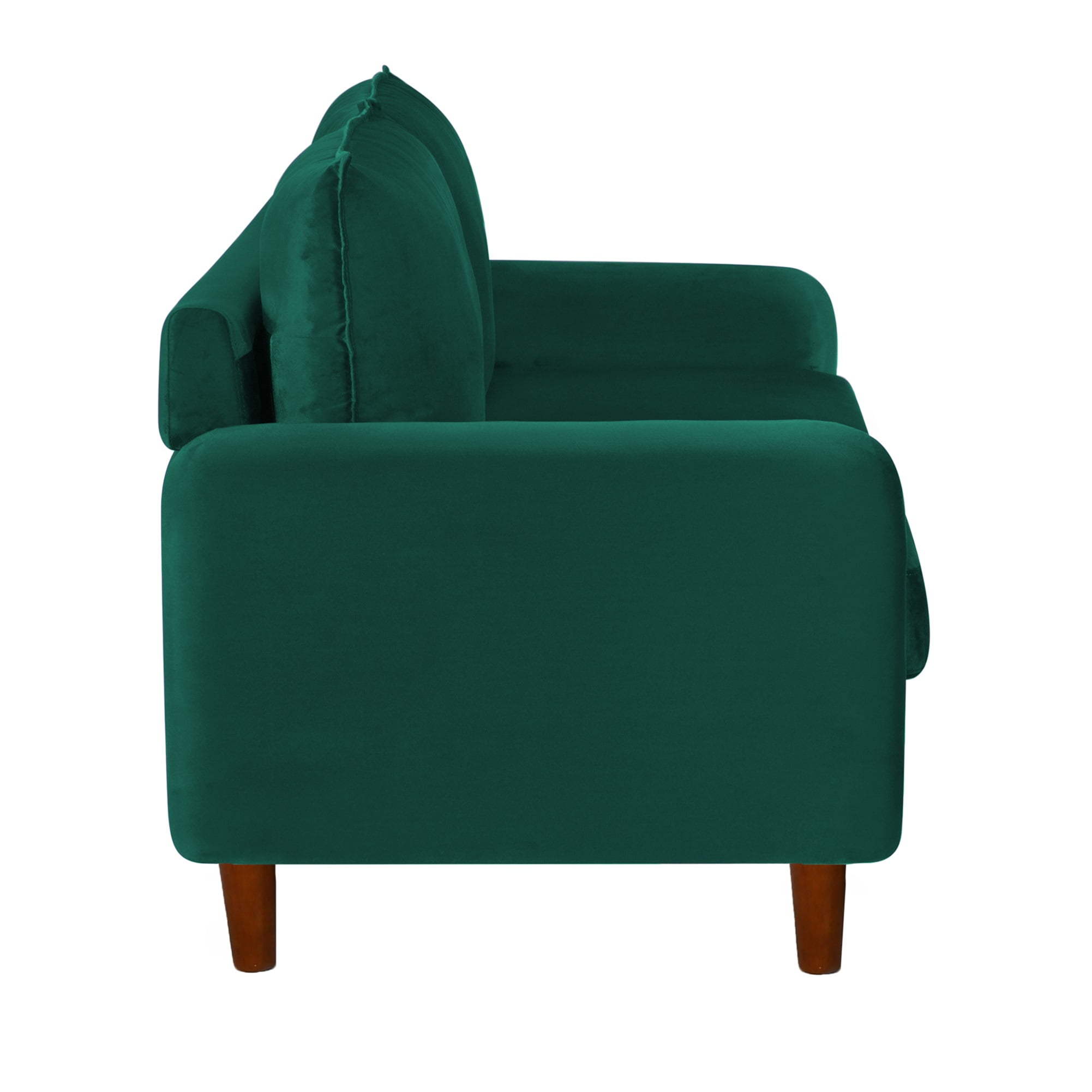Private Jungle Mid Century Modern Velvet Loveseat Sofa with Wood Legs for Small Spaces (Green) Private Jungle Mid Century Modern Velvet Loveseat Sofa with Wood Legs for Small Spaces (Green)