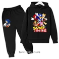 thumbnail image 5 of Sudadera con capucha de baloncesto para niños y niñas, conjunto de sudadera con capucha de Sonic Sports, primavera y otoño, 2 piezas, tops y pantalones, para adolescentes de 3 a 14 años, 5 of 5