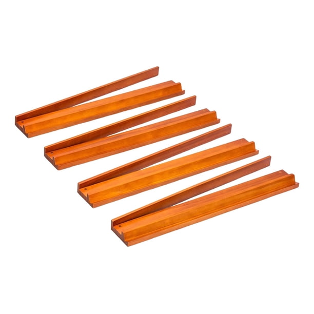 4 piezas de soporte de madera para mahjong, resistente, accesorio de mesa para el hogar. marrón