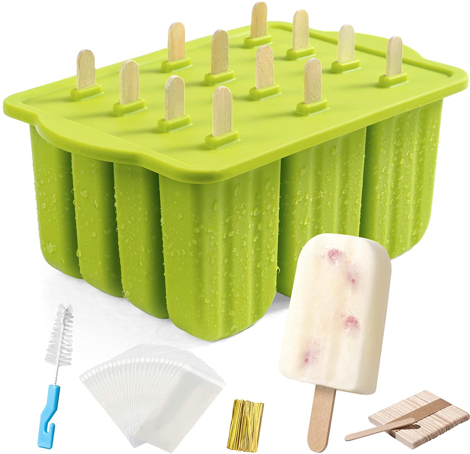 6-PCS Silicone Popsicle Mould DIY Reusable Ice Pop Molds Trays for Homemade Popsicles 