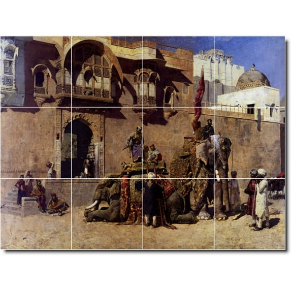 Ceramic Tile Mural-Edwin Weeks Village Painting 26. 48" w x 36" h using (12) 12 x 12 ceramic tiles