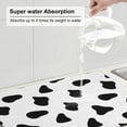 thumbnail image 2 of Dish Drying Mat, Black White Cow Print Absorbent Microfiber Kitchen Mat, Heat Resistant Drying Mat Kitchen Counter for Dishes, Utensils, Pots, Pans, Drainer Mats 18x24in, 2 of 7