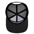 thumbnail image 5 of Toptie 7 Panel Trucker Cap Adjustable Snapback Flat Bill Mesh Back Hip Hop Hat-Black, 5 of 7