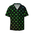 thumbnail image 2 of Lsque Poker Shapes print Men's Cuban Collar Short Sleeve Shirt Summer Beachwear Casual Button Down Fashionable Vacation Leisure Shirt-X-Large, 2 of 7