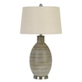 thumbnail image 1 of Benjara BM233488 30 in. Ceramic Table Lamp with Line Design Base, Beige & Gray, 1 of 1
