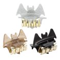 thumbnail image 4 of Unique Bargains Halloween Bat Style Hair Clips 1.97" 3 Pcs Black Gold Tone Silver Tone, 4 of 5