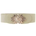 thumbnail image 1 of Womens Stretch Elastic Gold Buckle Wide Waist Belt Party Dress Waistband, 1 of 2