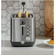 GE 2-Slice Toaster with Extra Wide Slots and Removeable Crumb Tray, Stainless Steel