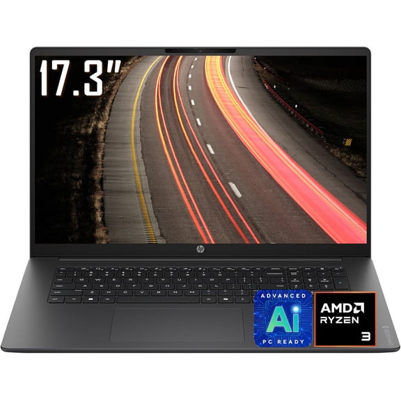 HP OmniBook 3 Laptop, 17.3" FHD 1920 x 1080 IPS LCD Display, AMD Ryzen 3 30, 1080p Webcam, Wi-Fi 6, Bluetooth 5.4, Windows 11 Home (8GB DDR5 RAM - 512GB SSD)