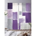 thumbnail image 2 of Purple White Sheer Curtains 84 inches Long 2 Panels Set Graffiti Art Abstract Mottled Oil Paint Texture Sheer Window Curtain Rod Pocket Voile Drapes for Living Room/Bedroom, Each 52" W x 84" L, 2 of 7