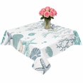 thumbnail image 2 of Turquoise Coastal Table Cloth Waterproof Tablecloths, Summer Beach Coral Shell Starfish Ocean Tablecloth Dining Table Cover for Kitchen Party Tabletop Outdoor, Square Tablecloth 60x60 Inch, 2 of 9