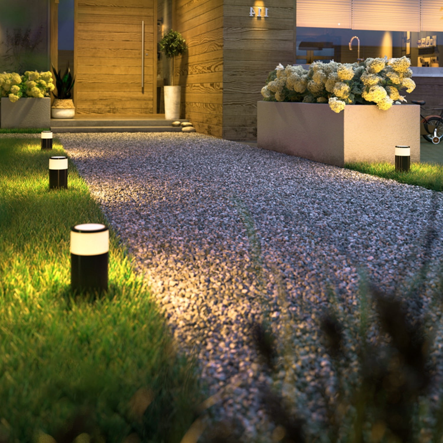 8 Pack LED Low Voltage Landscape Path Lights, 3000K Warm White Lighting, Aluminum Construction Walkway Light