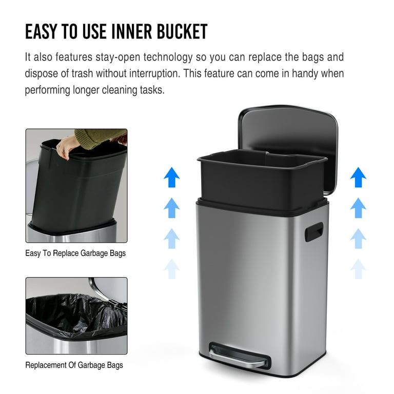 Walmart trash cans stainless steel deals