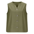 thumbnail image 4 of GUACER Sleeveless Blouses for Women Fashion Round Neck Button Loose Fit Tank Tops, 4 of 5