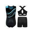 thumbnail image 2 of Haitryli Gymnastics Leotards for Girls Sparkle Sleeveless Ballet Dance Unitard Biketard Vest Tops with Shorts Set Sportwear Light Blue 16, 2 of 3