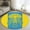 Blue Yellow, variant on Teal Navy Blue Sea Turtle 3ft Round Rug, Summer Beach Coastal Modern Art Non-Skid Rubber Backing Large Area Rugs - Living Room Bedroom Home Office, Indoor Floor Mat Carpets Washable Rug