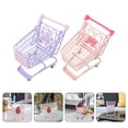 thumbnail image 3 of Shisuyan 2pcs Miniature Shopping Cart Small Trolley For Desktop Storage Decoration As Photo Prop Adults Material, 3 of 8