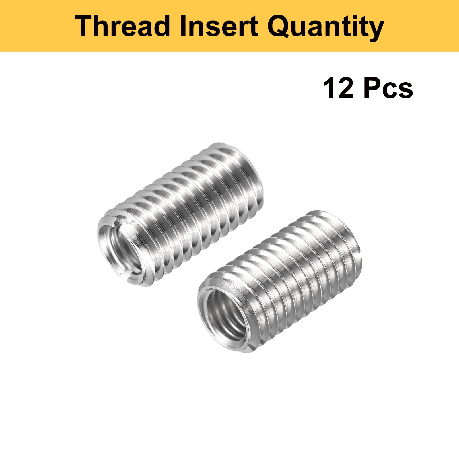 Uxcell 12pcs Thread Repair Inserts M14 x 2 Male to M10 x 1.5 Female Thread 25mm Long Stainless Steel Reducing Nuts Metric Self Tapping Sleeves