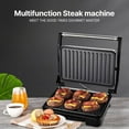 thumbnail image 4 of BIMZUC Portable Panini Grill Sandwich Maker 850W Double Side Heating Non-Stick Food-Grade Steel Machine with Anti-heat Handle, Black - US Plug, 4 of 9