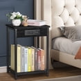 thumbnail image 7 of Oumilen Adult Nightstand End Table with Charging Station Black, Set of 2, 7 of 7
