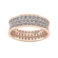 thumbnail image 2 of Natural 3.0Ct Round Cut Diamond Concave 3Row Anniversary Wedding Eternity Band Ring 18k Gold FG VS2, 2 of 3