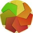 thumbnail image 1 of Ahgly Company Machine Washable Indoor Round Transitional Orange Red Orange Area Rugs, 5' Round, 1 of 7