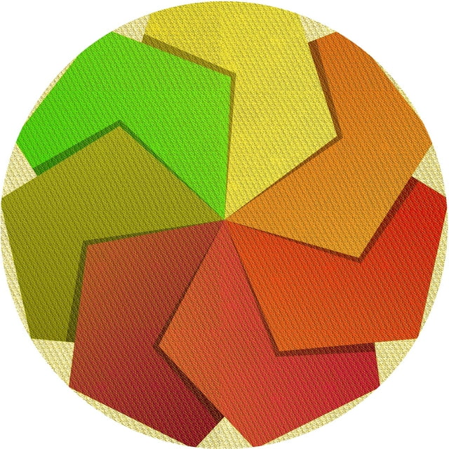 Ahgly Company Machine Washable Indoor Square Transitional Orange Red Orange Area Rugs, 3' Square