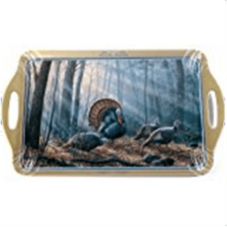 Motorhead Products 11 by 18-Inch Melamine Serving Tray, Featuring Wild Wings Licensed Art with Turkeys by Rosemary Millette
