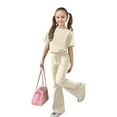 thumbnail image 3 of Tiijoy Big Girls Valentine's Day Short Sleeve T Shirt Flare Pants Outfits, Sizes 9-10, 3 of 4