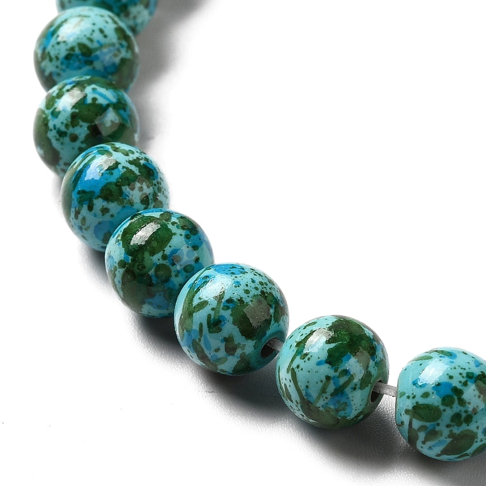 10Strand Synthetic Turquoise Dyed Beads Strands Round Sea Green 7~8x7~8mm Hole: 1mm 50pcs/strand 14.29~14.65''(36.3~37.2cm)