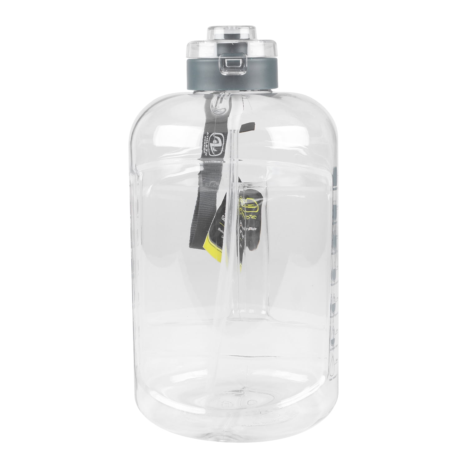 Athletic Works 128 oz Goals Jug with Dual Lid, Black Accent