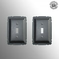 thumbnail image 2 of Renovators Supply Black Steel Toggle Switch Plate Antique Decorative Wall Plate 5.25 x 3.5 in. Standard Size Switch Plate Black Rust Resistant Single Toggle Switch Plate Pack of 2, 2 of 9