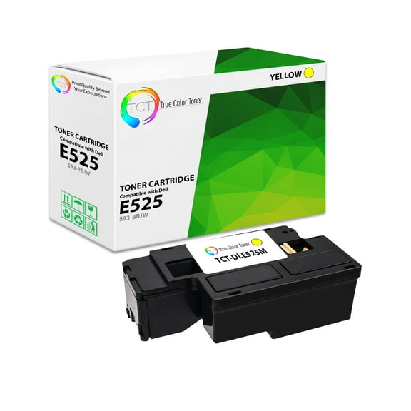 TCT E525 Yellow Toner Cartridge - Premium Compatible Replacement for Dell 593-BBJW Yellow High Yield