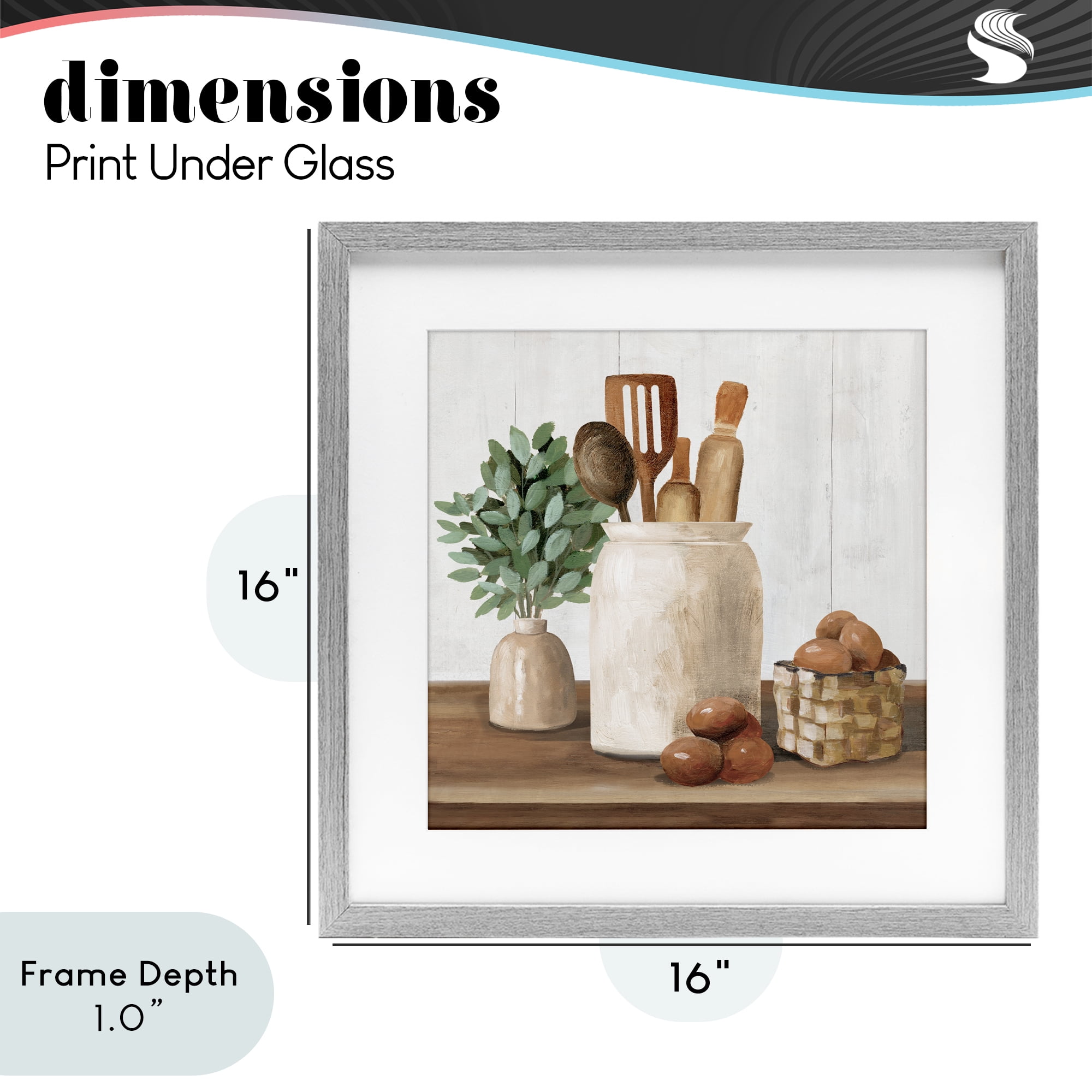 Stupell Industries Country Kitchen & Eggs Gray Framed Print Under Glass, design by White Ladder