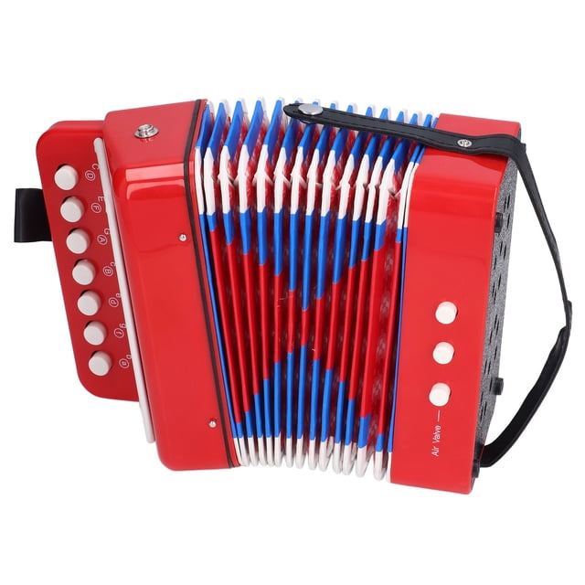 Acordeón de juguete para niños, 7 teclas, instrumento musical educativo pequeño.