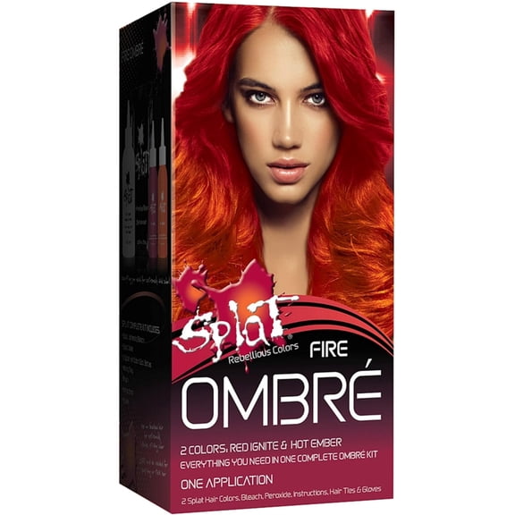 Splat Rebellious Colors Ombre Hair Coloring Complete Kit, Fire 1 ea (Pack of 4)