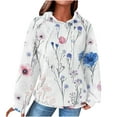 thumbnail image 2 of EchfiProm Trendy Sweatshirt for Womens Hooded Hoodies with Pockets Waffle Pullover Floral Pink Womems Tops, 2 of 5