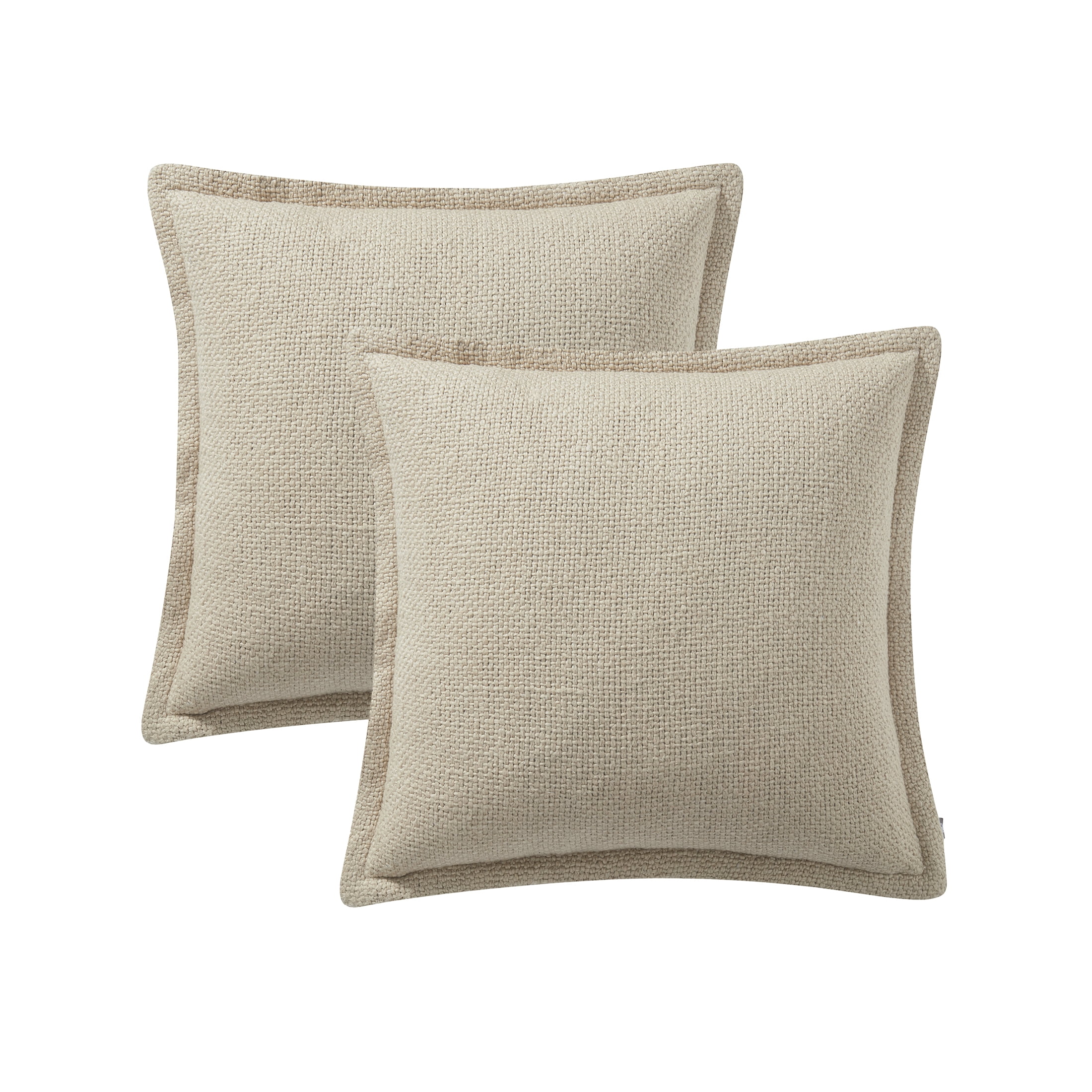 My Texas House 20" x 20" Andie Reversible Solid Taupe Cotton Decorative Pillow