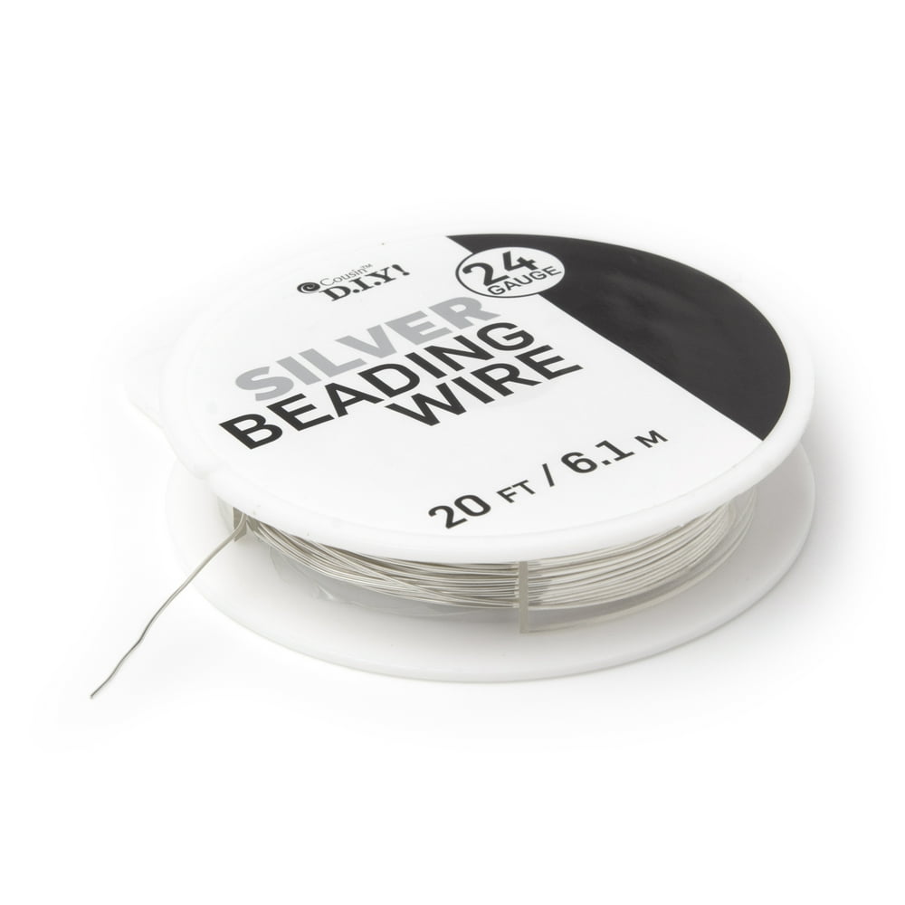 Cousin DIY 24 Gauge Metal Beading Wire, 20 ft, Silver