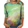 thumbnail image 1 of Tops Para Mujer Blusa Casual Elegante Camisas de Manga Larga Otoño Estampado de Flores de Moda Camiseta de Cuello Redondo Top Pullover Odeerbi  ODB171179, 1 of 5