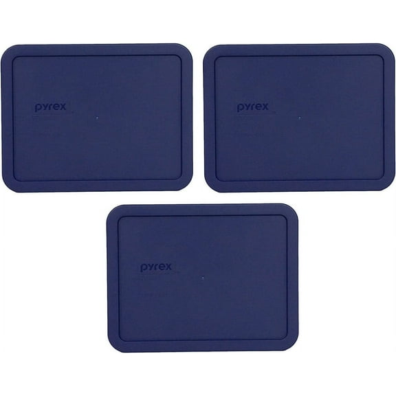 Pyrex Replacement Lid 7210-PC Blue Rectangle Cover (3-Pack) for Pyrex 7210 3-Cup Dish (Sold Separately)