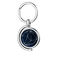 thumbnail image 1 of Universo de fantasía de cristal azul cielo de estrella Rotating keychain Metal Keyring Holder, 1 of 2