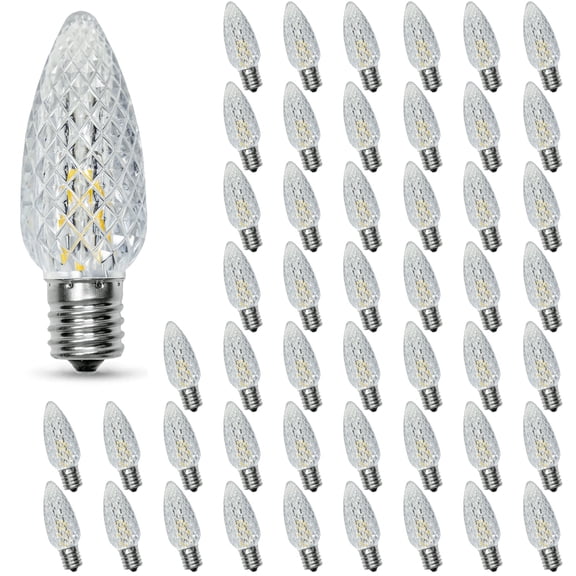 50-Pack Strawberry Shaped C9 LED Bulbs, Warm White 2700K, E17 Base, Commercial-Grade Outdoor Holiday & Christmas Lights